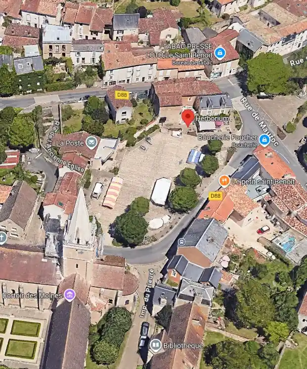 Plan Aerien Herborium Plan Aerien centre bourg Saint benoit avec Herborium