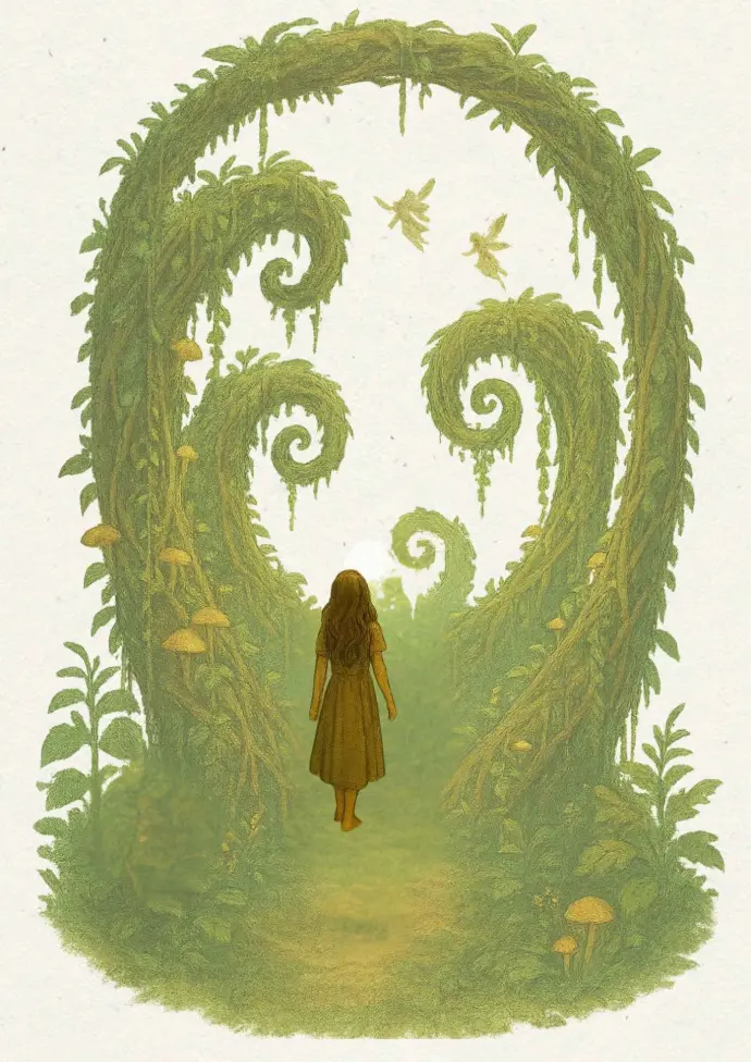 Illustration de la legende de Broceliande qui a inspire le design de cette scenographie vegetale